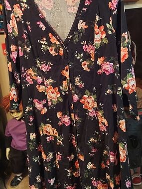 torrid Black Dress with Subtle Floral Accent